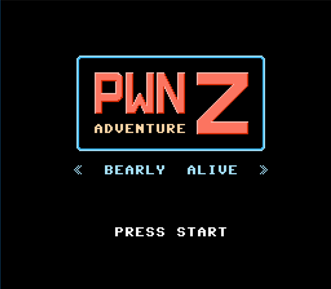 The title screen! Pwn Adventure Z Title Screen